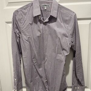 Express Purple Casual Button Down Shirt